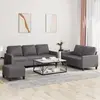 Image de Ensemble De Canapés 3 Pcs Avec Coussins Gris Similicuir Vidaxl