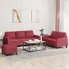 Image de Ensemble De Canapés 3 Pcs Et Coussins Rouge Bordeaux Similicuir Vidaxl