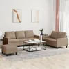 Image de Ensemble De Canapés 3 Pcs Avec Coussins Cappuccino Similicuir Vidaxl