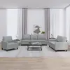 Image de Ensemble De Canapés 3 Pcs Avec Coussins Gris Clair Tissu Vidaxl
