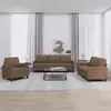 Image de Ensemble De Canapés 3 Pcs Avec Coussins Marron Tissu Vidaxl