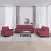 Image de Ensemble De Canapés 3 Pcs Avec Coussins Rouge Bordeaux Tissu Vidaxl