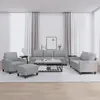 Image de Ensemble De Canapés 4 Pcs Avec Coussins Gris Clair Tissu Vidaxl