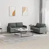 Image de Ensemble De Canapés 2 Pcs Avec Coussins Gris Foncé Tissu Vidaxl