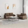 Image de Ensemble De Canapés 2 Pcs Avec Coussins Marron Tissu Vidaxl
