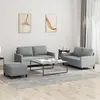 Image de Ensemble De Canapés 3 Pcs Avec Coussins Gris Clair Tissu Vidaxl