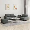 Image de Ensemble De Canapés 3 Pcs Avec Coussins Gris Foncé Tissu Vidaxl