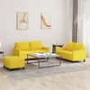 Image de Ensemble De Canapés 3 Pcs Avec Coussins Jaune Clair Tissu Vidaxl