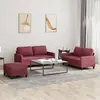 Image de Ensemble De Canapés 3 Pcs Avec Coussins Rouge Bordeaux Tissu Vidaxl
