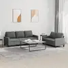Image de Ensemble De Canapés 2 Pcs Avec Coussins Gris Foncé Tissu Vidaxl