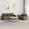 Image de Ensemble De Canapés 2 Pcs Avec Coussins Marron Tissu Vidaxl