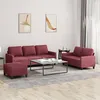 Image de Ensemble De Canapés 3 Pcs Avec Coussins Rouge Bordeaux Tissu Vidaxl