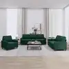 Image de Ensemble De Canapés 3 Pcs Avec Coussins Vert Foncé Velours Vidaxl
