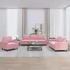 Image de Ensemble De Canapés 3 Pcs Avec Coussins Rose Velours Vidaxl
