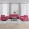 Image de Ensemble De Canapés 3 Pcs Avec Coussins Rouge Bordeaux Velours Vidaxl