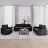 Image de Ensemble De Canapés 3 Pcs Avec Coussins Noir Velours Vidaxl