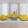 Image de Ensemble De Canapés 3 Pcs Avec Coussins Jaune Velours Vidaxl