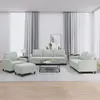Image de Ensemble De Canapés 4 Pcs Avec Coussins Gris Clair Velours Vidaxl
