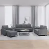 Image de Ensemble De Canapés 4 Pcs Avec Coussins Gris Foncé Velours Vidaxl