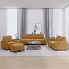 Image de Ensemble De Canapés 4 Pcs Avec Coussins Marron Velours Vidaxl
