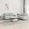 Image de Ensemble De Canapés 2 Pcs Avec Coussins Gris Clair Velours Vidaxl