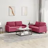 Image de Ensemble De Canapés 2 Pcs Avec Coussins Rouge Bordeaux Velours Vidaxl