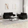 Image de Ensemble De Canapés 2 Pcs Avec Coussins Noir Velours Vidaxl