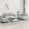Image de Ensemble De Canapés 3 Pcs Avec Coussins Gris Clair Velours Vidaxl