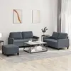 Image de Ensemble De Canapés 3 Pcs Avec Coussins Gris Foncé Velours Vidaxl