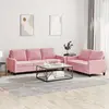 Image de Ensemble De Canapés 2 Pcs Avec Coussins Rose Velours Vidaxl