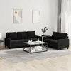 Image de Ensemble De Canapés 2 Pcs Avec Coussins Noir Velours Vidaxl