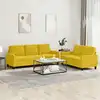 Image de Ensemble De Canapés 2 Pcs Avec Coussins Jaune Velours Vidaxl