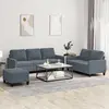 Image de Ensemble De Canapés 3 Pcs Avec Coussins Gris Foncé Velours Vidaxl