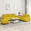 Image de Ensemble De Canapés 3 Pcs Avec Coussins Jaune Velours Vidaxl
