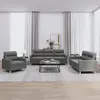 Image de Ensemble De Canapés 3 Pcs Avec Coussins Gris Foncé Tissu Vidaxl