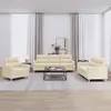 Image de Ensemble De Canapés 3 Pcs Avec Coussins Crème Tissu Vidaxl