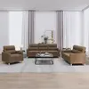 Image de Ensemble De Canapés 3 Pcs Avec Coussins Marron Tissu Vidaxl