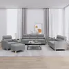 Image de Ensemble De Canapés 4 Pcs Avec Coussins Gris Clair Tissu Vidaxl
