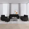 Image de Ensemble De Canapés 4 Pcs Avec Coussins Noir Tissu Vidaxl