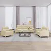 Image de Ensemble De Canapés 3 Pcs Avec Coussins Crème Tissu Vidaxl