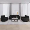 Image de Ensemble De Canapés 3 Pcs Avec Coussins Noir Tissu Vidaxl