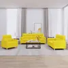 Image de Ensemble De Canapés 3 Pcs Avec Coussins Jaune Clair Tissu Vidaxl