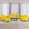 Image de Ensemble De Canapés 4 Pcs Avec Coussins Jaune Clair Tissu Vidaxl