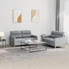 Image de Ensemble De Canapés 2 Pcs Avec Coussins Gris Clair Tissu Vidaxl