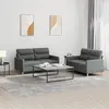 Image de Ensemble De Canapés 2 Pcs Avec Coussins Gris Foncé Tissu Vidaxl