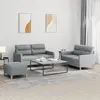 Image de Ensemble De Canapés 3 Pcs Avec Coussins Gris Clair Tissu Vidaxl