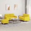 Image de Ensemble De Canapés 3 Pcs Avec Coussins Jaune Clair Tissu Vidaxl