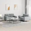 Image de Ensemble De Canapés 2 Pcs Coussins Gris Clair Tissu Vidaxl