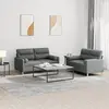 Image de Ensemble De Canapés 2 Pcs Coussins Gris Foncé Tissu Vidaxl