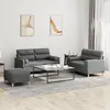 Image de Ensemble De Canapés 3 Pcs Coussins Gris Foncé Tissu Vidaxl